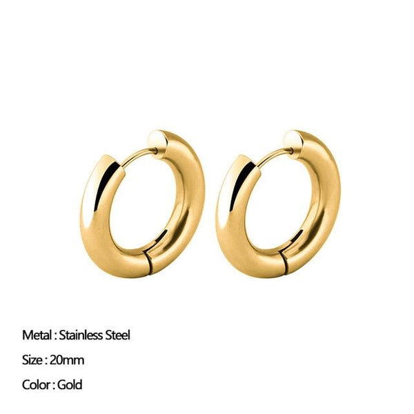 Classic Stainless Steel Ear Buckle Earrings for Women Trendy Gold Color. - Fashionontheboardwalk - Classic Stainless Steel Ear Buckle Earrings for Women Trendy Gold Color. - Fashionontheboardwalk -  - #tag1# 