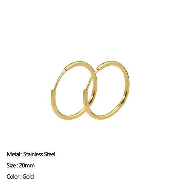 Classic Stainless Steel Ear Buckle Earrings for Women Trendy Gold Color. - Fashionontheboardwalk - Classic Stainless Steel Ear Buckle Earrings for Women Trendy Gold Color. - Fashionontheboardwalk -  - #tag1# 