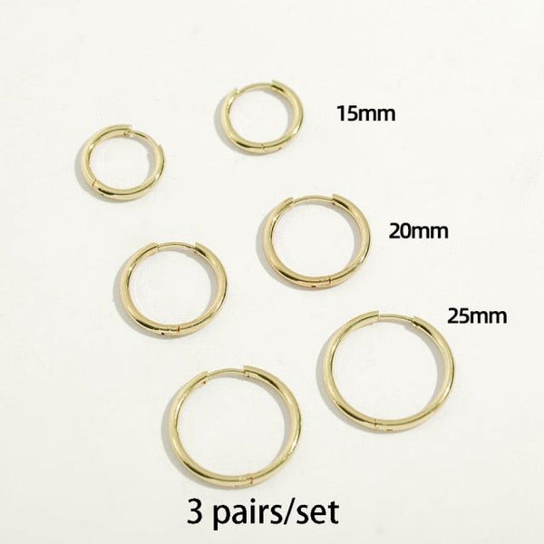 Gold Silver Color Stainless Steel Hoop Earrings for Women. - Fashionontheboardwalk - Gold Silver Color Stainless Steel Hoop Earrings for Women. - Fashionontheboardwalk -  - #tag1# 