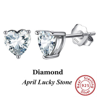 Buy apr-diamond-1 Women 925 Sterling Silver Birthstone Earrings