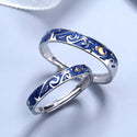 925 Sterling Silver Van Gogh Starry Sky Open Couple Ring For Men Women