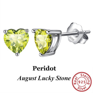 Buy aug-peridot-1 Women 925 Sterling Silver Birthstone Earrings