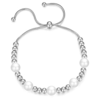Buy ad1221-s Women New Cross Pearl Heart Charms Bracelet