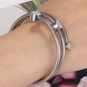 Bracelet for Women Stainless steel Charm Beaded Bracelets Bangles With Crystals