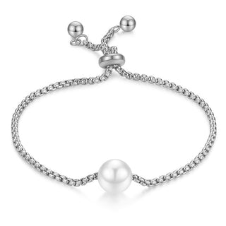 Buy ad1197-s Women New Cross Pearl Heart Charms Bracelet