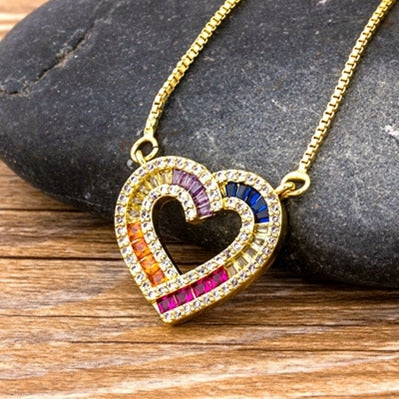 Heart Pendant For Women Charm Chain Necklace
