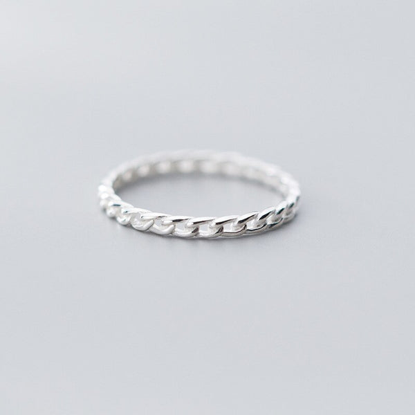 Twist Chain Ring for Women Authentic 925 Sterling