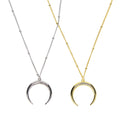 Women Moon pendant Necklace Gold color 925 Silver