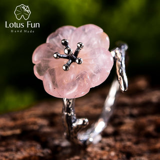 Buy pink-antique Women Lotus Fun Real 925 Sterling Silver Natural Gems