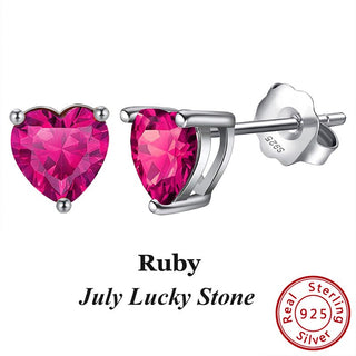 Buy jul-ruby-1 Women 925 Sterling Silver Birthstone Earrings