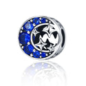 925 Sterling Silver Blue Charms Galaxy Star Moon