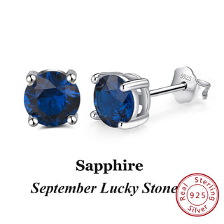 Buy sep-sapphire Women 925 Sterling Silver Birthstone Earrings