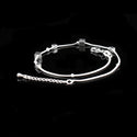 Women Foot Anklet 925 Sterling Silver Square Pendant