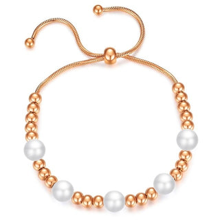 Buy ad1221-r Women New Cross Pearl Heart Charms Bracelet