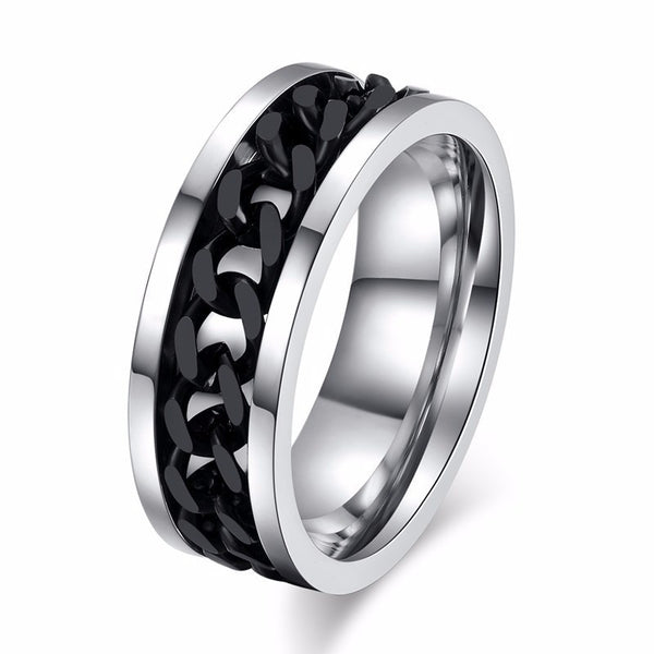 8mm Spinner Ring For Men Stainless Steel Mens' Anti Stress Ring