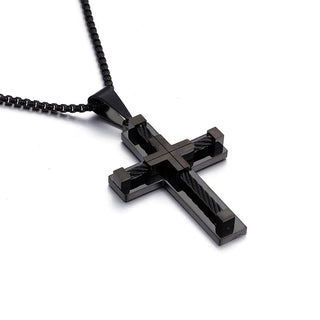 Buy black Men Metal Silver Cross Necklaces