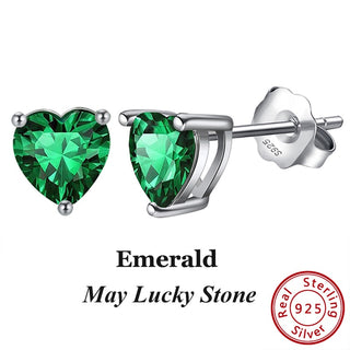 Buy may-emerald-1 Women 925 Sterling Silver Birthstone Earrings