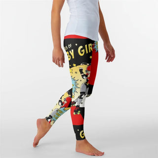 Women 12% Spandex Digital Print Legging Stretch Pants