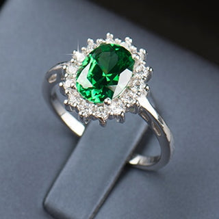 Buy green 2.0Ct Fashion Real Solid 925 Sterling Silver Ring Fashion For Women