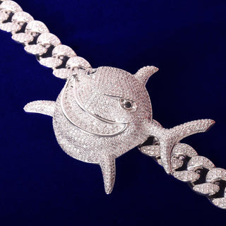 Buy silver-color Men's Shark Pendant Necklace Gold Color