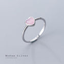 Women Pink Opal Hearts Rings