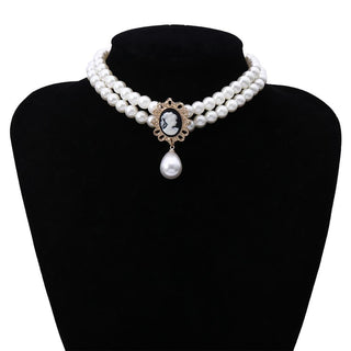 Buy s01 Women Layered Short Pearl Choker Necklace