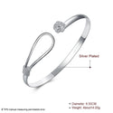 925 Sterling Silver Rose Flower Bangle Bracelet For Women