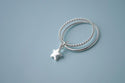 Silver Plated Double Star Open Rings For Women