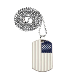 Buy white Hip Hop American flag Pendant Necklaces Men's
