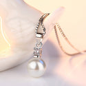Women's Silver Color  Necklace  Zircon Pearls