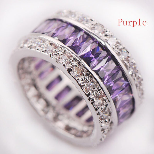 Crystal Zircon Ring 925 Sterling Silver for Women