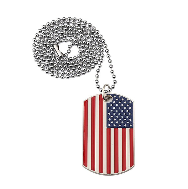 Hip Hop American flag Pendant Necklaces Men's