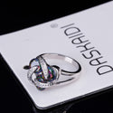 Women Silver Crystal Stone Wedding Rings