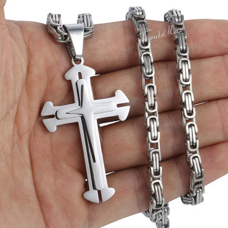 Buy kp179-silver Men's Cross Necklace
