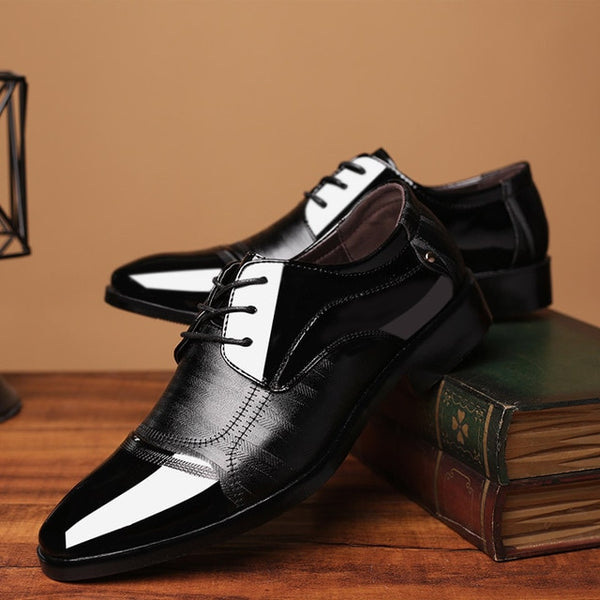 Leather Pointed Men Ballroom Dress Shoes M