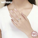 925 Sterling Silver Multi-Color Rainbow Heart Rings For Women