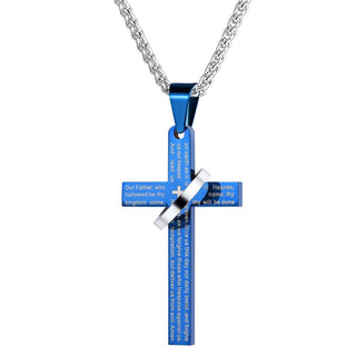 Buy blue-color Cross Necklace For Men