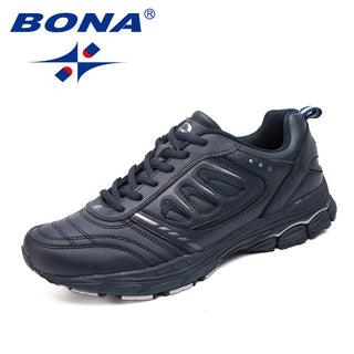 Buy deep-blue BONA New Style Men Running Shoes