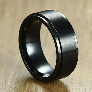 Buy 8mm-black Spinner Ring for Men Stress Release
