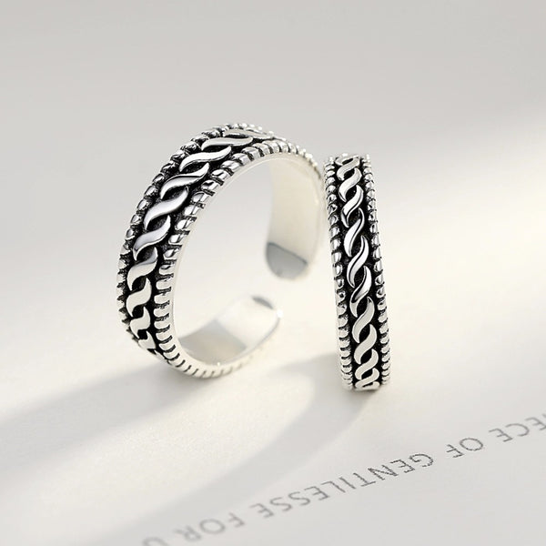 925 Sterling Silver for Women and Men Opening Twist Rings