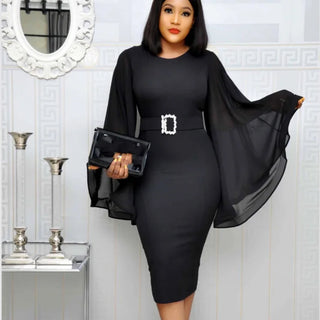 Women Black Elegant Party Dress 2024