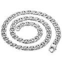 Mens Necklace 316L Stainless Steel Chain 9.5mm Heavy Marina Biker Silver