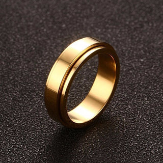 Buy 6mm-gold Spinner Ring for Men Stress Release