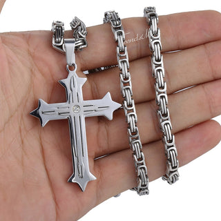 Buy kp59-silver Men's Cross Necklace
