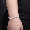 Men And Women Spring Buckle Tennis Chain Iced Out Cubic Zirconia  Bracelet