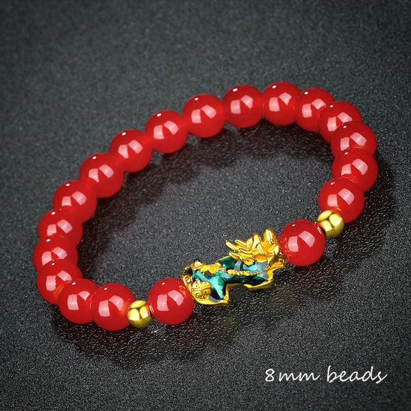 Feng Shui Obsidian Stone Beads Bracelet Men Women Unisex Wristband