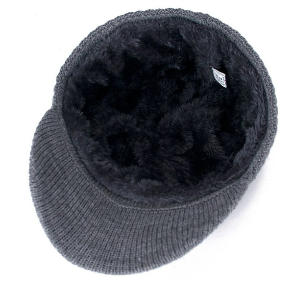 Hat With Brim Fur Lined Thick For Men Women Knitted - Fashionontheboardwalk - Hat With Brim Fur Lined Thick For Men Women Knitted - Fashionontheboardwalk -  - #tag1# 