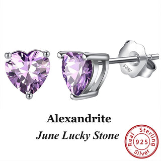 Buy jun-alexandrite-1 Women 925 Sterling Silver Birthstone Earrings