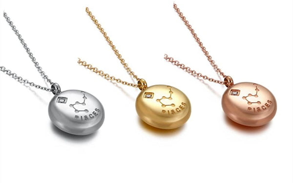 12 Constellation Necklace stainless Steel for Women.