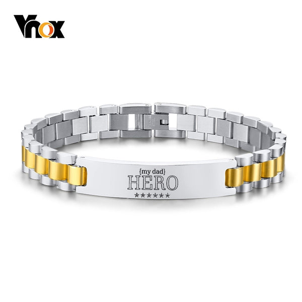My Dad HERO Bracelets Personalized Quotes